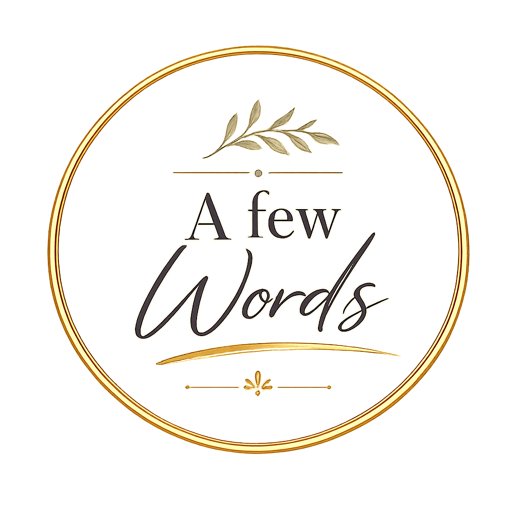 A few words in a decorative circle